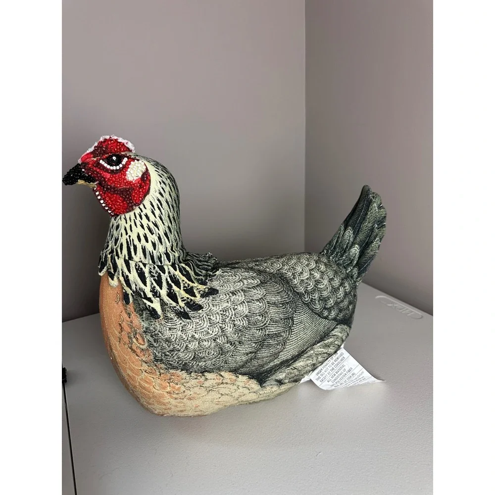 Threshold Beaded Pheasant Bird Decorative Pillow Figurine Farmhouse Decor